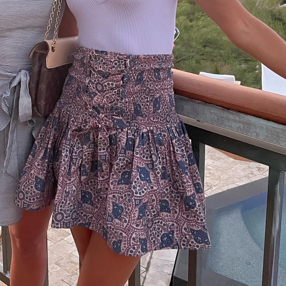 Purple skirt with lace up detail